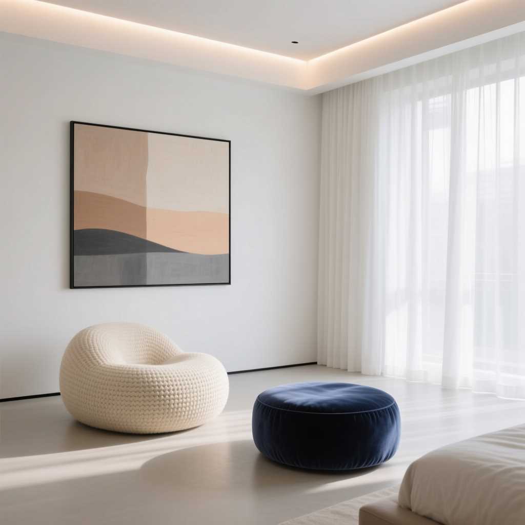 Фотография - Идеи для организации зоны отдыха в спальне: мягкие кресла, пуфики или пуфы?